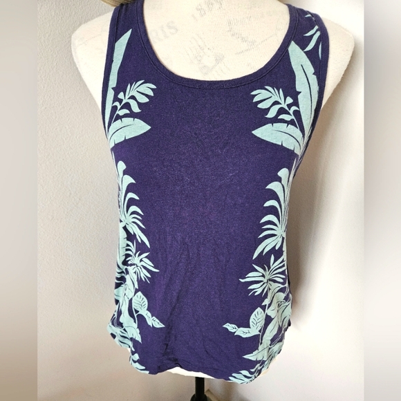 🏝 ROXY open back tie up navy blue sleeveless top size small - Picture 1 of 2